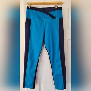 Two tone blue Athletic Leggings